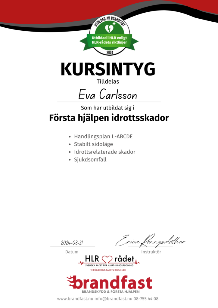 första hjälpen idrottsskador kurs