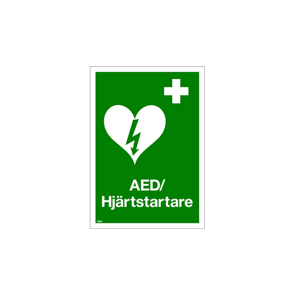 Nödskylt hjärtstartare AED