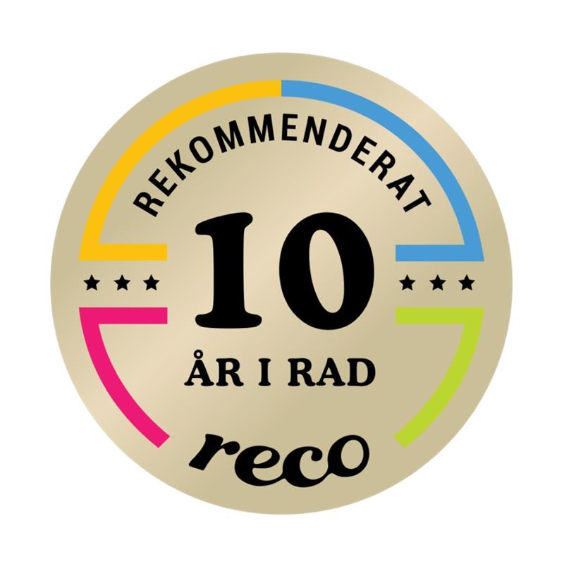 Brandfast rekommenderat av Reco i 10 år